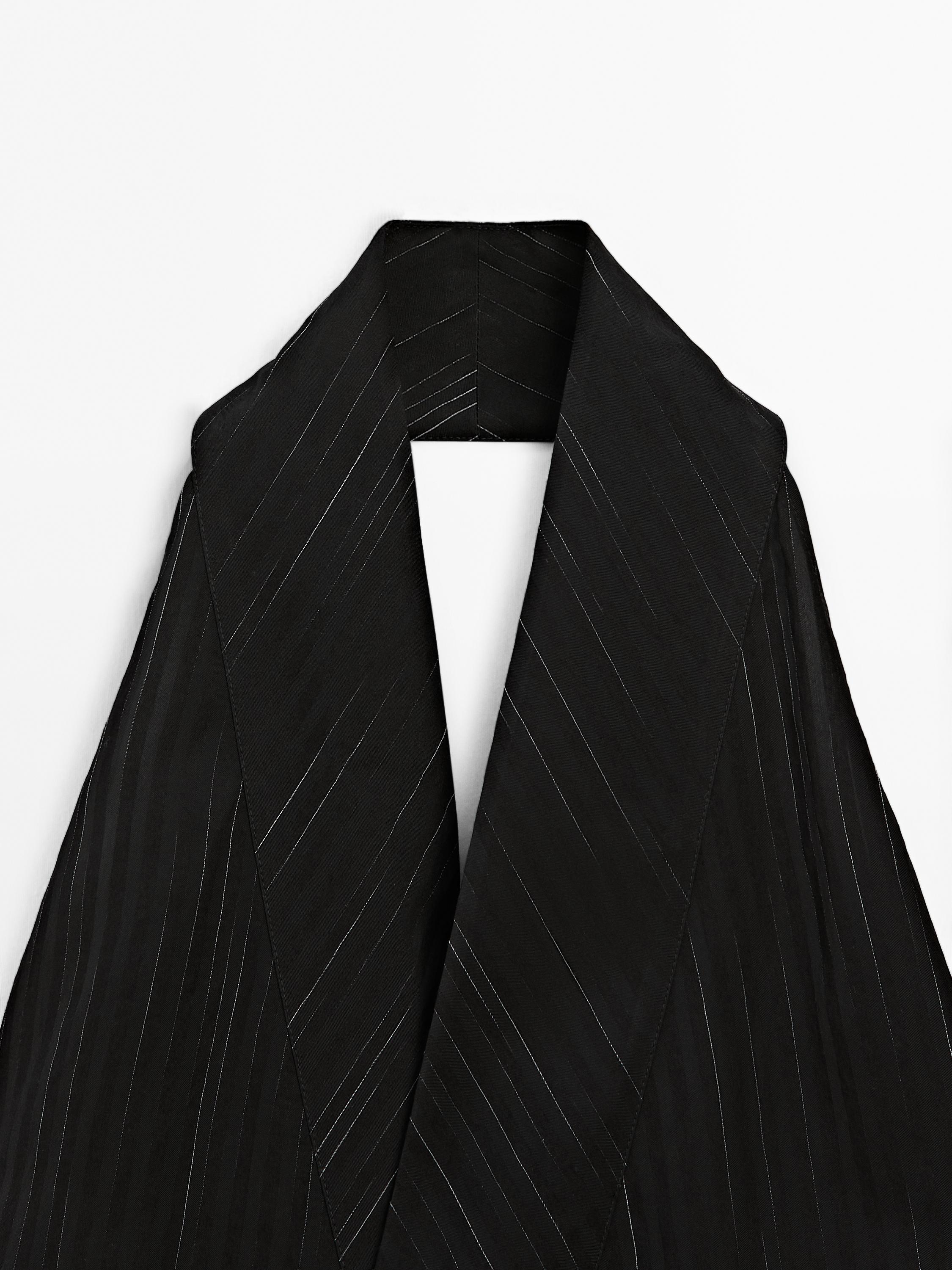 Halter top with stripe print detail